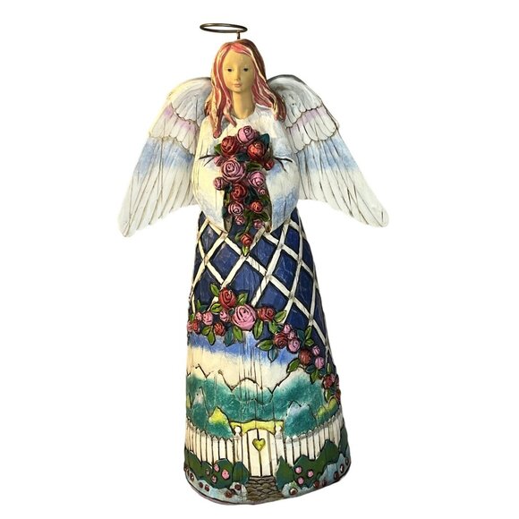 Jim Shore Heartwood Creek Guardian of the Garden & Flowers Angel BII4407 VTG